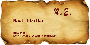 Madl Etelka névjegykártya
